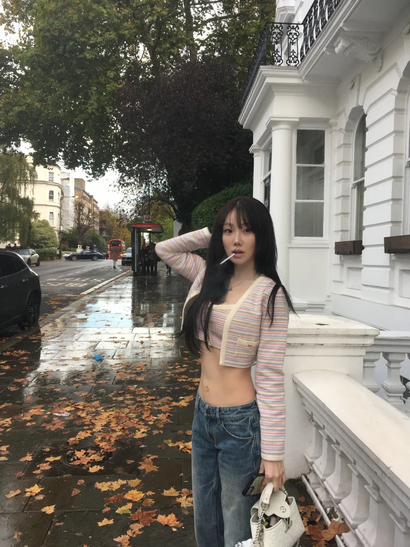 레인보우 리본 니트 가디건 상품 이미지 1