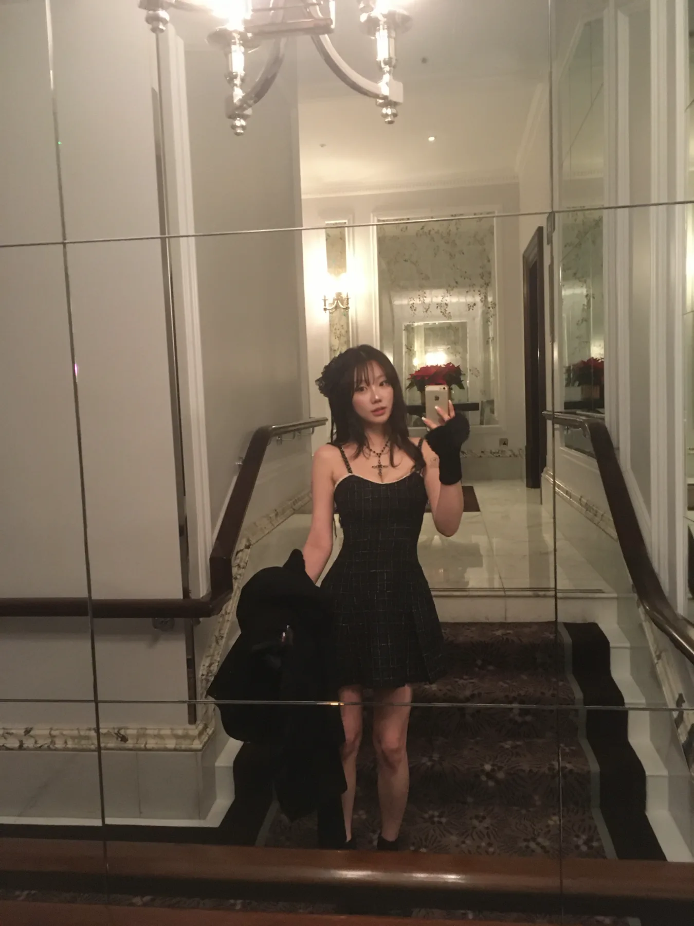 미러 체크 미니 원피스 상품 이미지 1